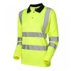Leo Workwear Beaford Class 2 Hi-Vis Yellow Women's Long Sleeve Polo Shirt Leo Workwear Beaford Class 2 Hi-Vis Yellow Women's Long Sleeve Polo Shirt